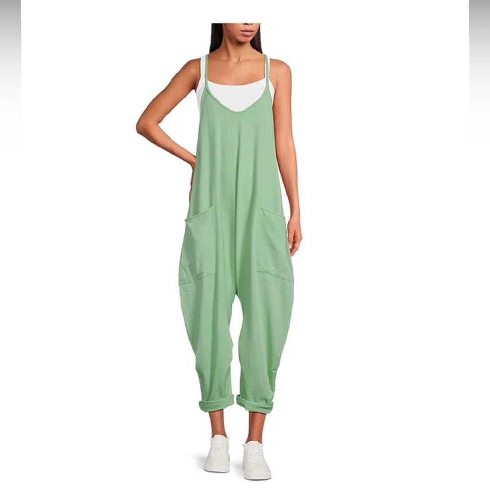 FP Movement Hot Shot Onesie Bright Jade Green Romper Free People NEW NWT - Picture 7 of 9